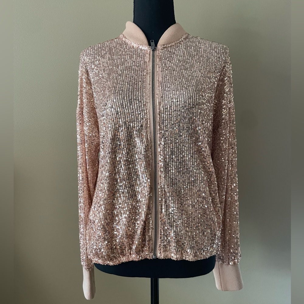 Steve Madden Glittering Sequin Bomber Jacket - Pink 
BRAND NEW with tags